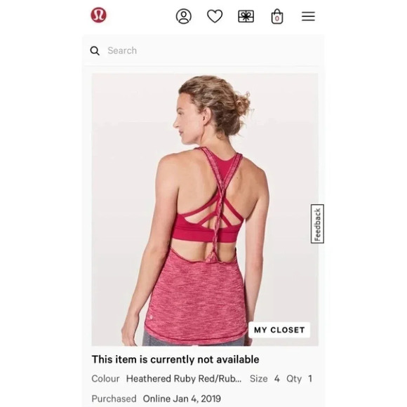 LULULEMON - Raspberry Twist and Toil Top - Picture 2 of 6